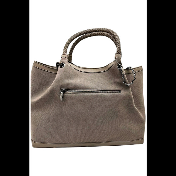 Gunas New York Canvas Double Handle Tote w/ Pouch Ruth Stone - Picture 3 of 4